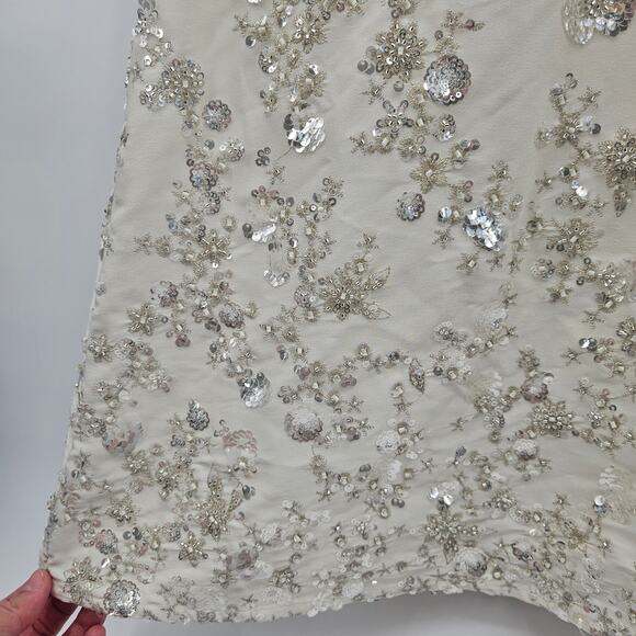 Self-Portrait White‎ Embellished V-neck Maxi Dress UK 6 (US2) - Picture 12 of 16